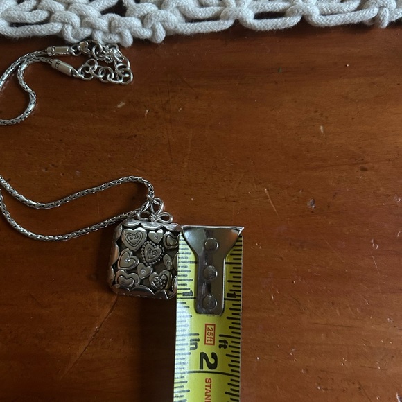 Brighton Square Pendant with Silver Hearts Necklace comes with Cloth Bag Retired - Picture 11 of 12